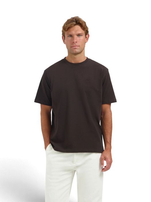 Donkerbruine katoenen T-shirt Dstrezzed