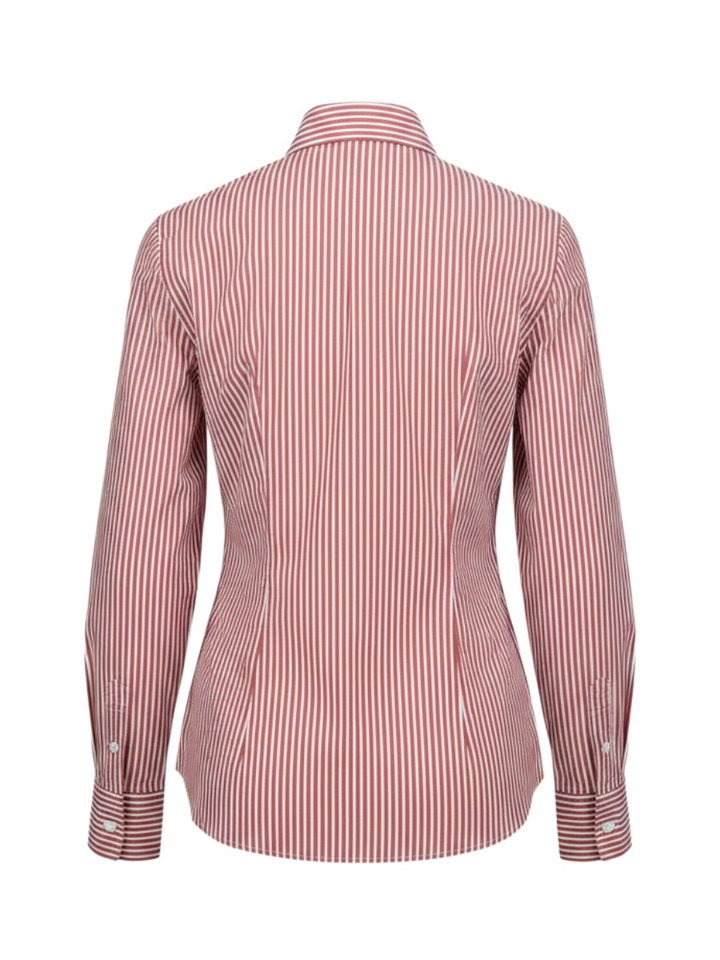 Bordeaux katoenen bloes met witte strepen Renata Cristiana Conti