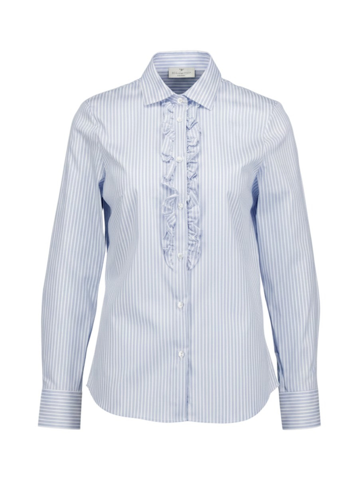 Blauwe katoenen blouse met witte strepen Renata  Cristiana Conti 