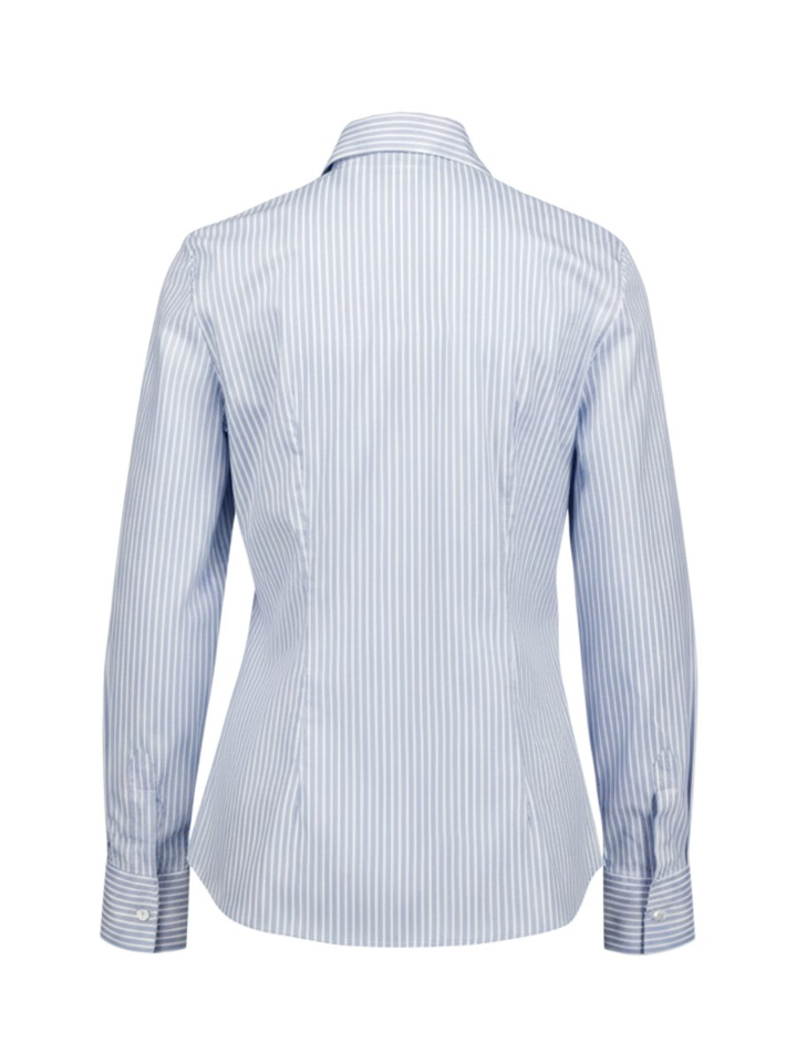 Blauwe katoenen blouse met witte strepen Renata  Cristiana Conti 
