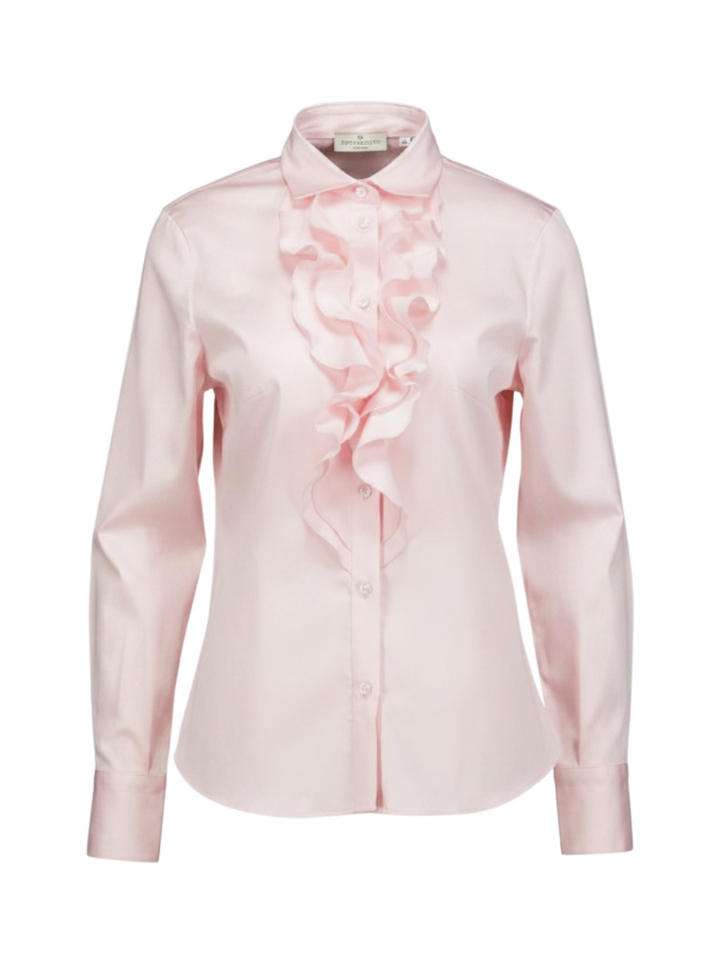 Lichtroze blouse met fronsjes Afa Cristiana Conti 