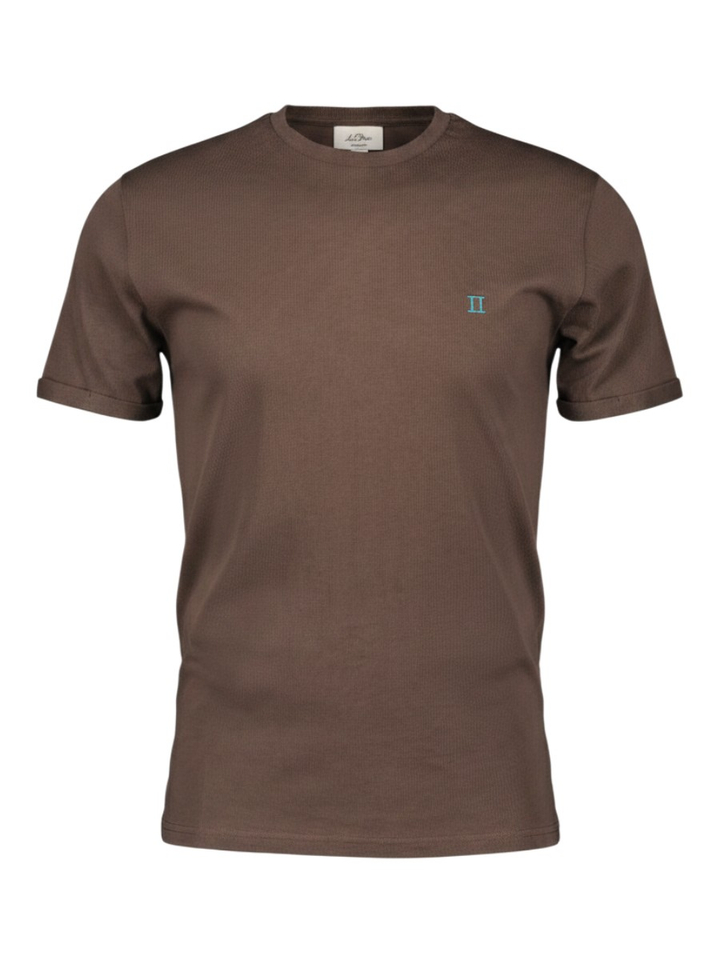 Donkerbruine katoenen T -shirt Les Deux 