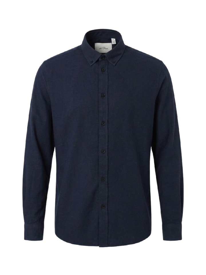 Dark navy katoenen hemd (regular fit) met lange mouwen Les Deux