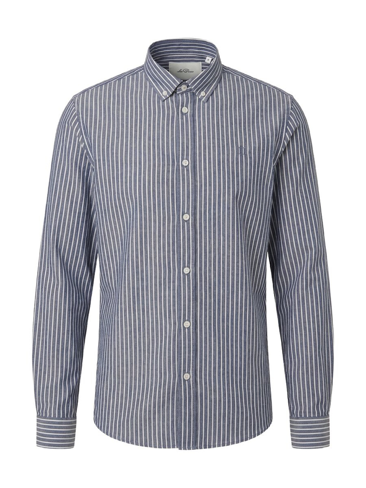 Blauw gestreept hemd (regular fit) met lange mouwen Les Deux