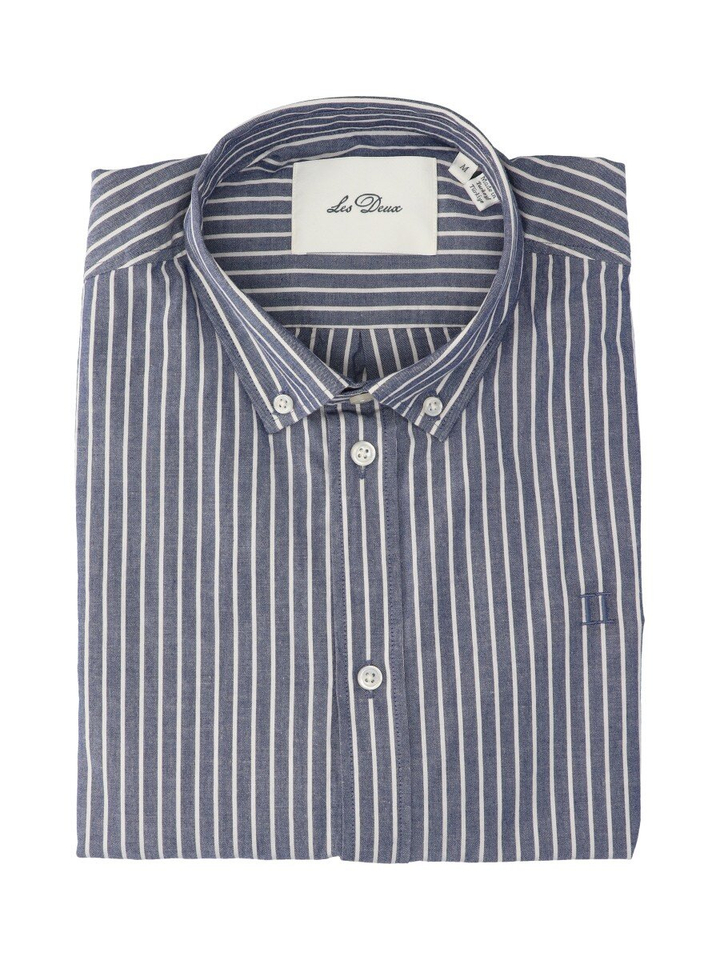 Blauw gestreept hemd (regular fit) met lange mouwen Les Deux