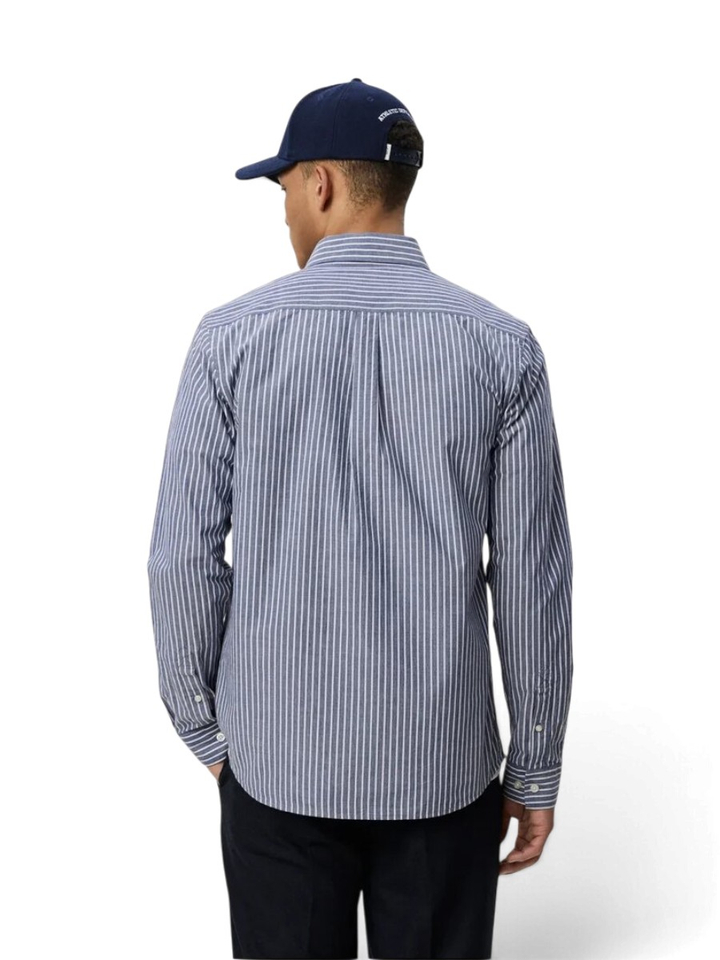 Blauw gestreept hemd (regular fit) met lange mouwen Les Deux