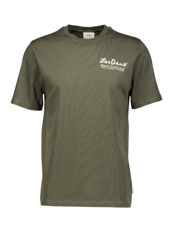 Groene T-shirt met opdruk Les Deux