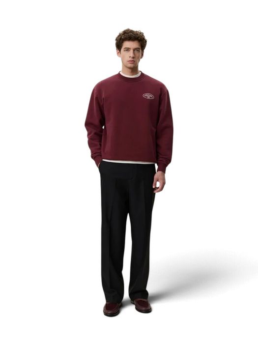 Bordeaux sweater met opdruk Les Deux