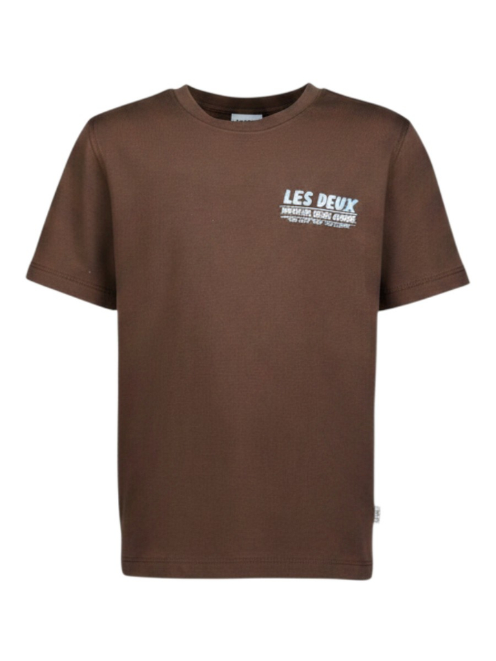Donkerbruine T-shirt met opdruk Les Deux 