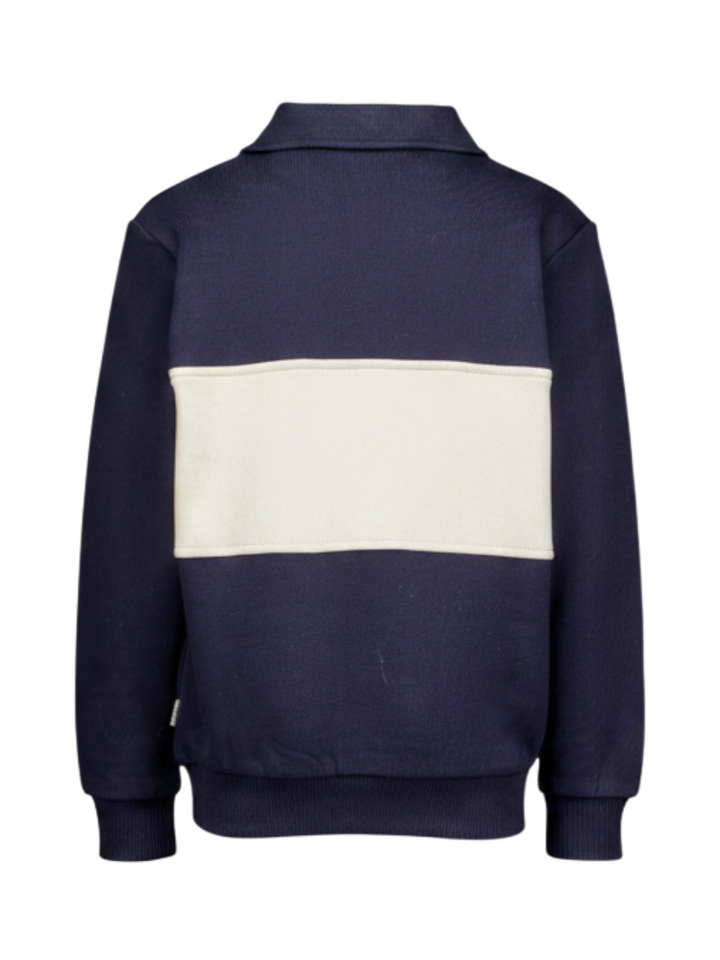 Blauwe polo met halflange ritssluiting Les Deux