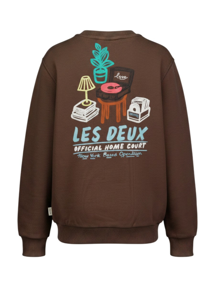 Donkerbruine sweater met opdruk Les Deux