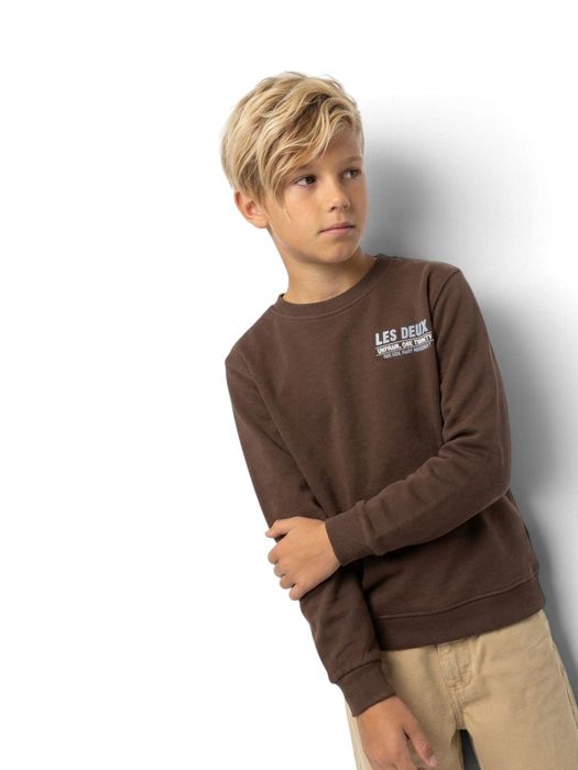 Donkerbruine sweater met opdruk Les Deux