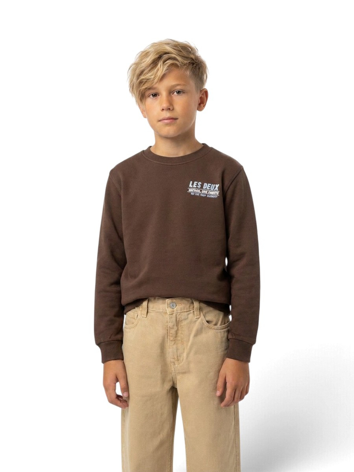 Donkerbruine sweater met opdruk Les Deux