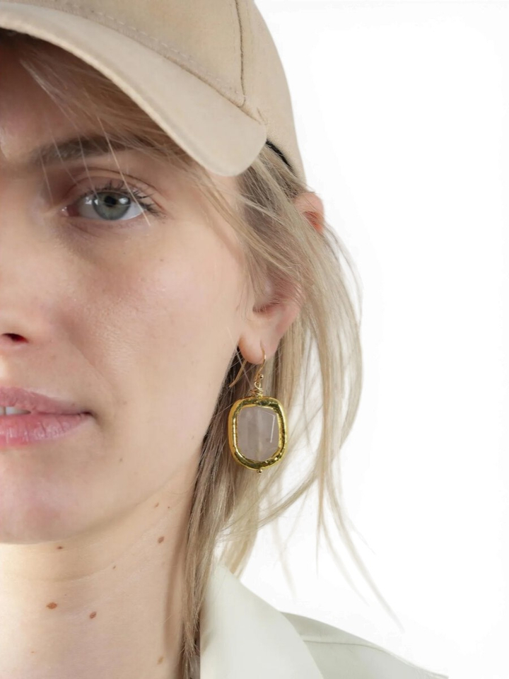 Gold rose oorbellen Miro Murielle Perrotti