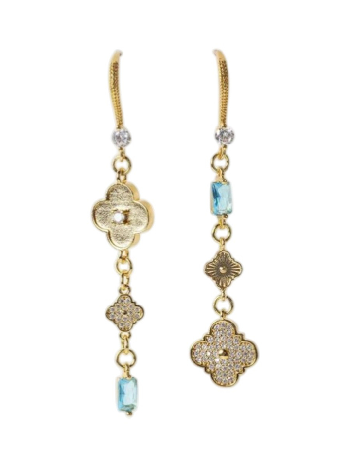 Gouden turquoise oorbellen Murphy Murielle Perrotti