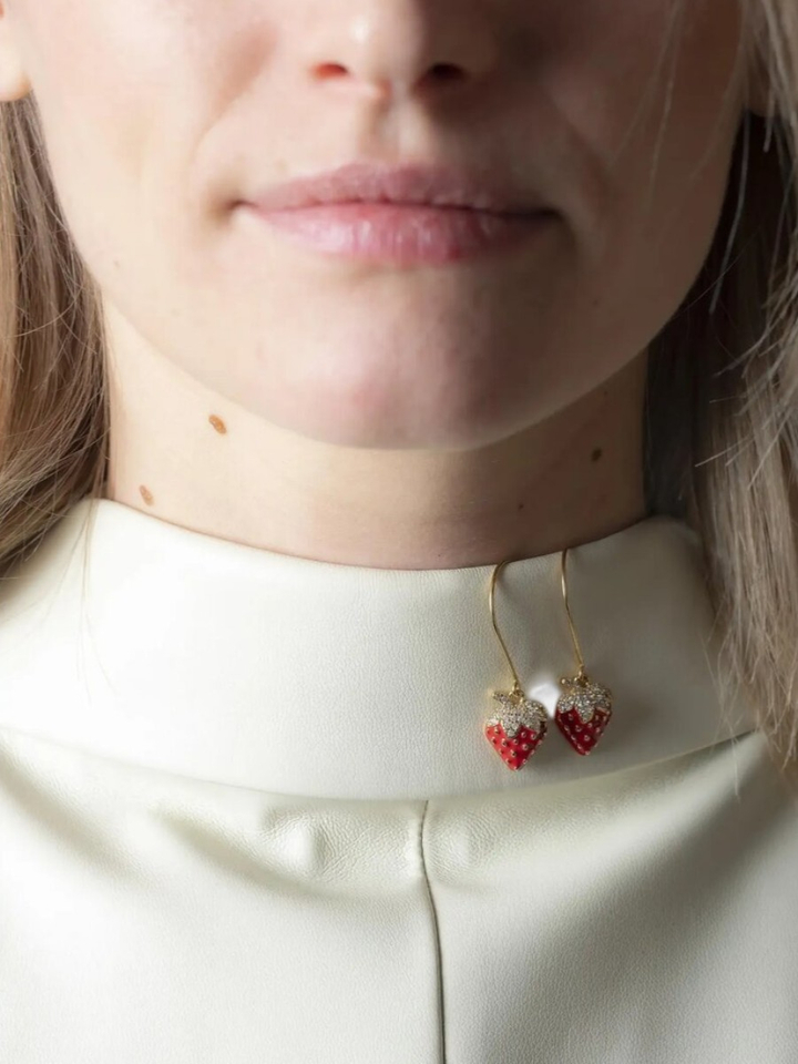 Gold red oorbellen Sweet Murielle Perrotti