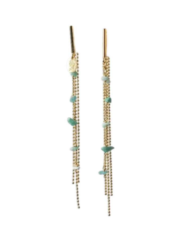 Gold menthe oorbellen Loren Murielle Perrotti 