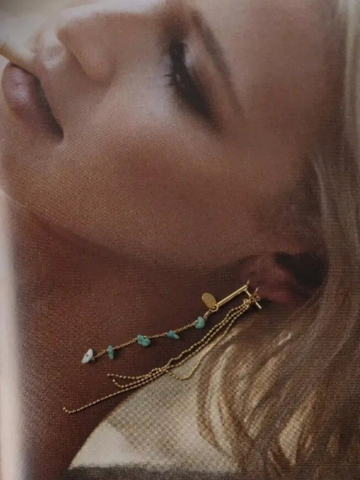 Gold menthe oorbellen Loren Murielle Perrotti 