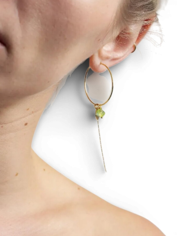 Gouden groen oorbellen Vipy Murielle Perrotti 