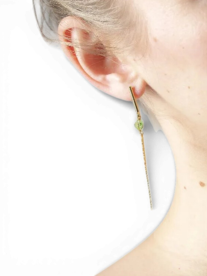 Gouden groen oorbellen Vipy Murielle Perrotti 