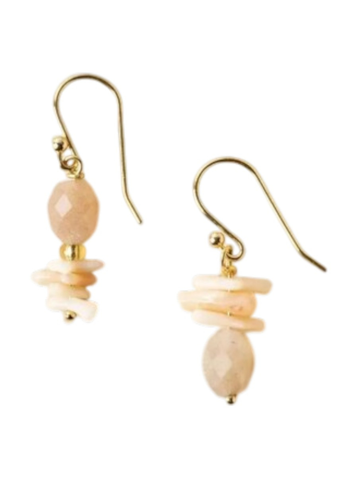 Gouden pink oorbellen Monica Murielle Perrotti 