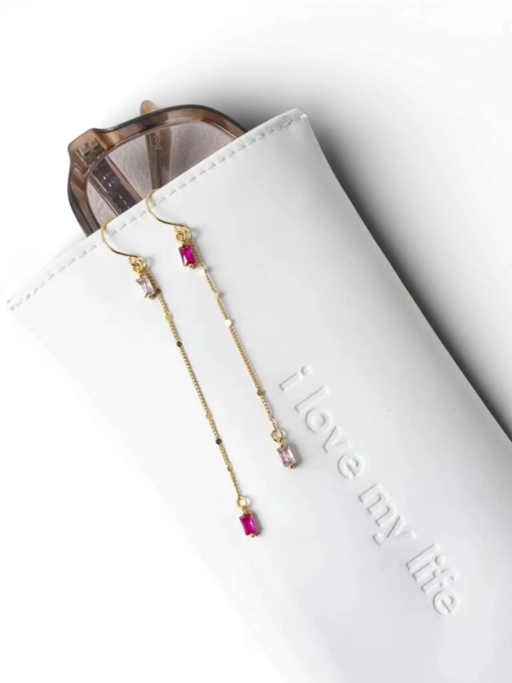 Gouden pink oorbellen Nala Murielle Perrotti 