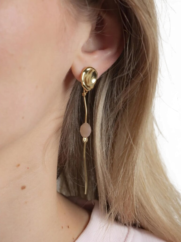 Gold pink oorbellen Verny Murielle Perrotti 