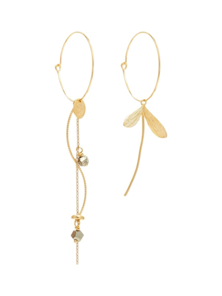 Gouden pyrite oorbellen Libie Murielle Perrotti 