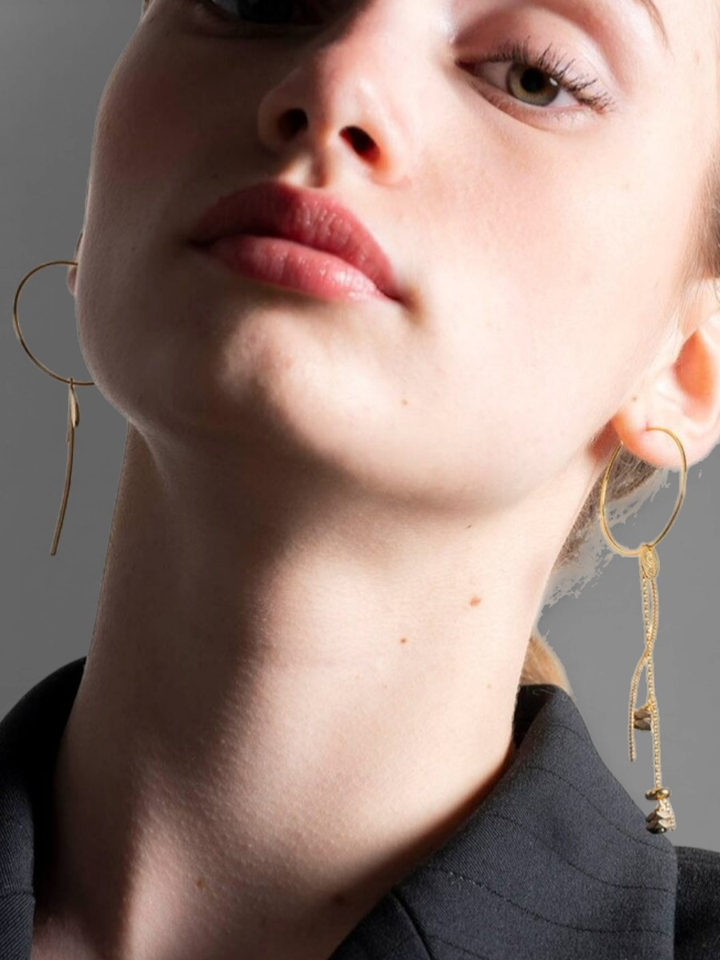 Gouden pyrite oorbellen Libie Murielle Perrotti 