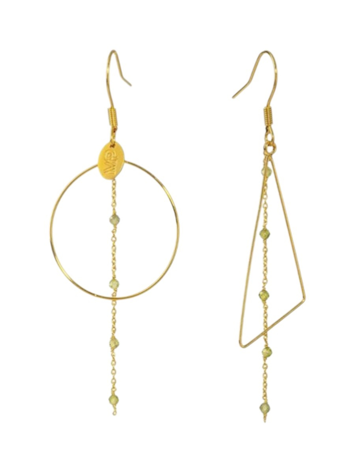 Gold light green oorbellen Cloe Murielle Perrotti