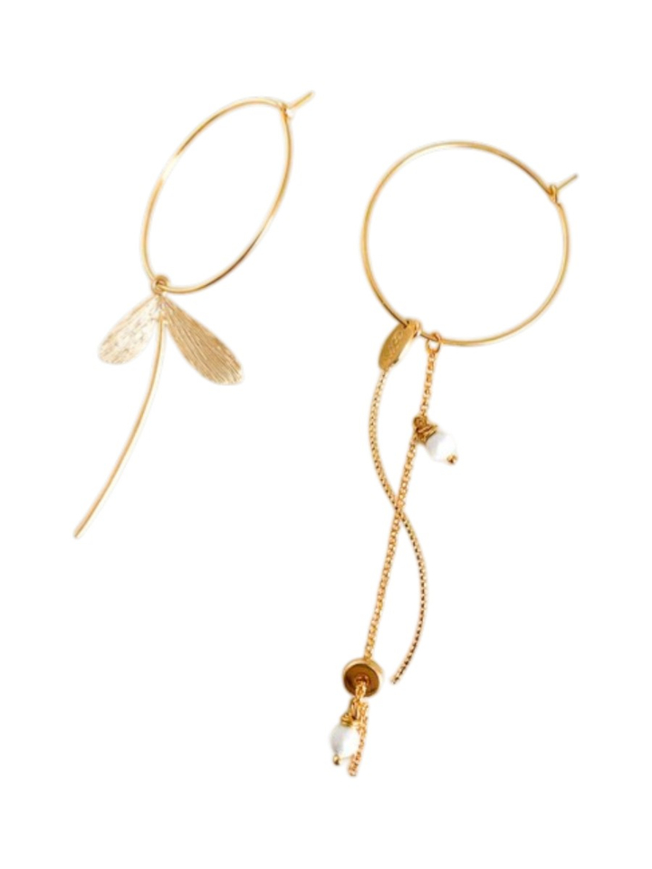 Gold howlite oorbellen Libie Murielle Perrotti 