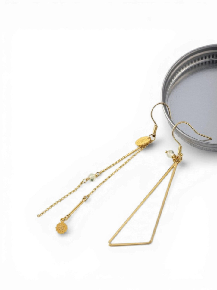 Gold green oorbellen Isa Murielle Perrotti 