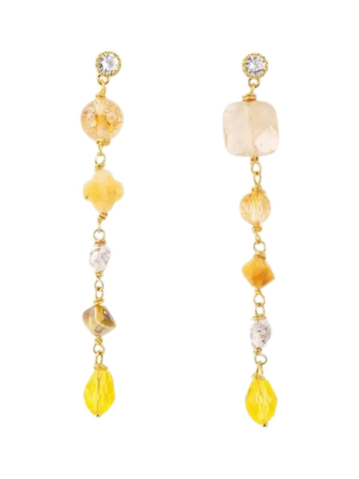 Gold yellow oorbellen Hello Murielle Perrotti