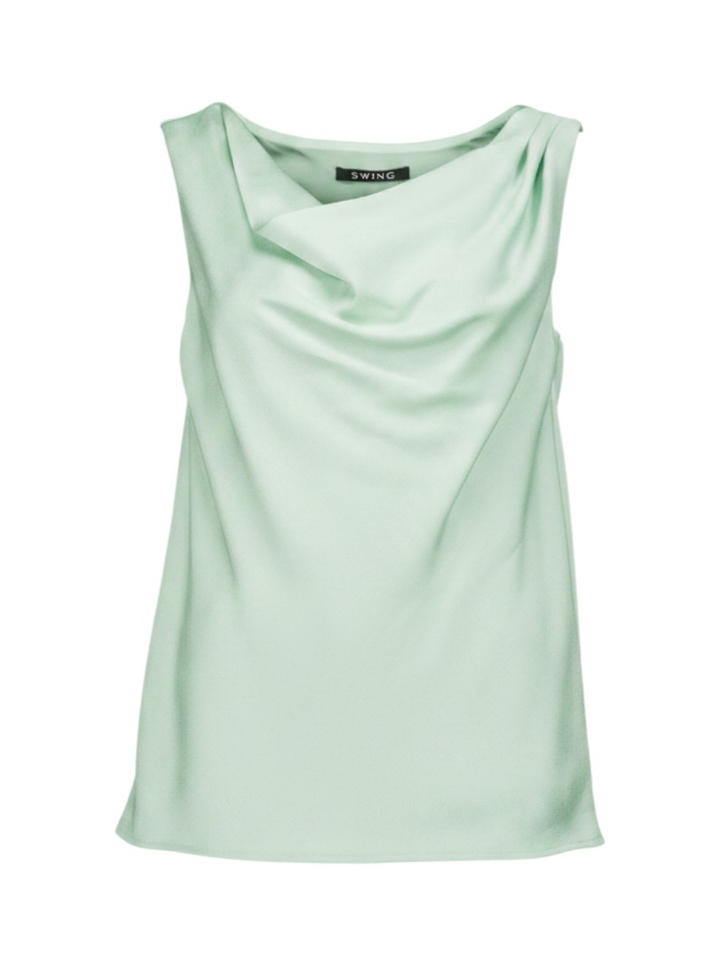 Pastel groene top met waterval hals Swing