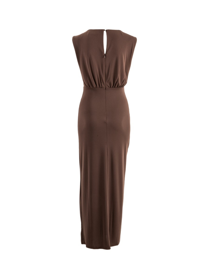 Bruine feestelijke maxi-jurk Swing