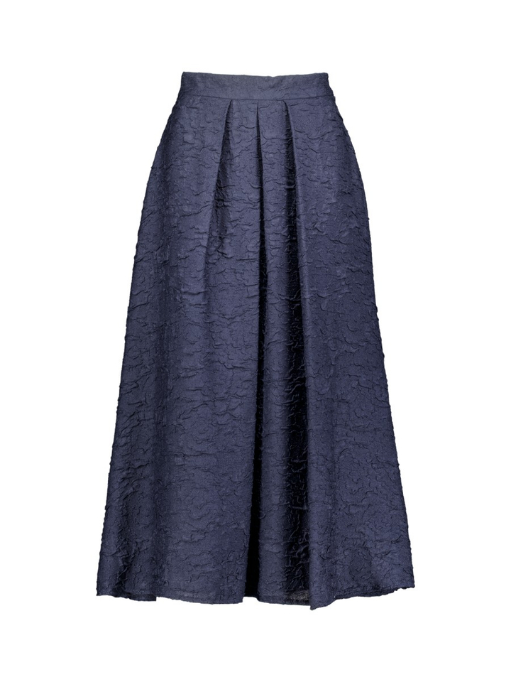 Blauwe geklede rok met structuur Swing