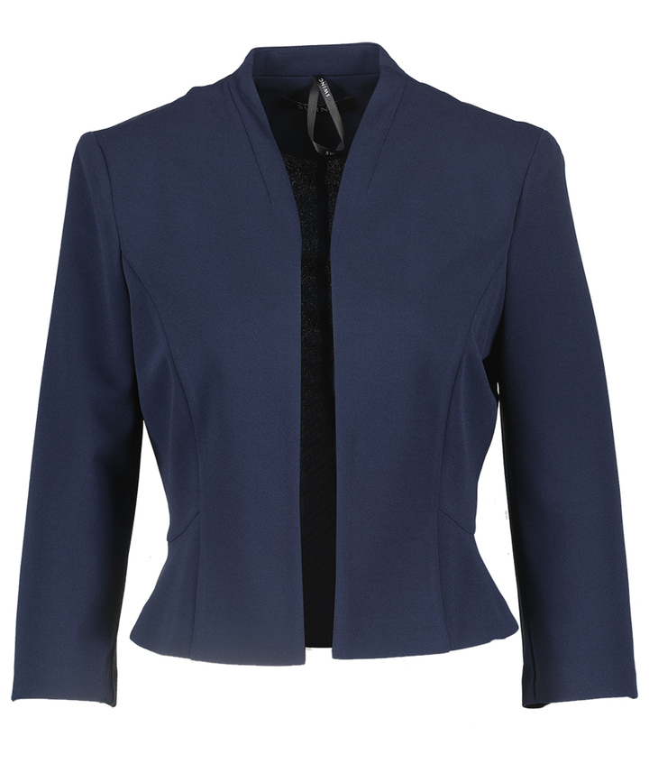 Donkerblauwe korte openvallende gilet Swing