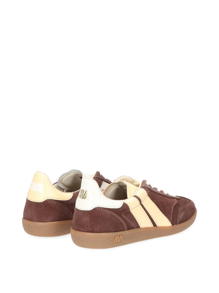 Bruine lage sneakers met beige accent Pulse Caval 