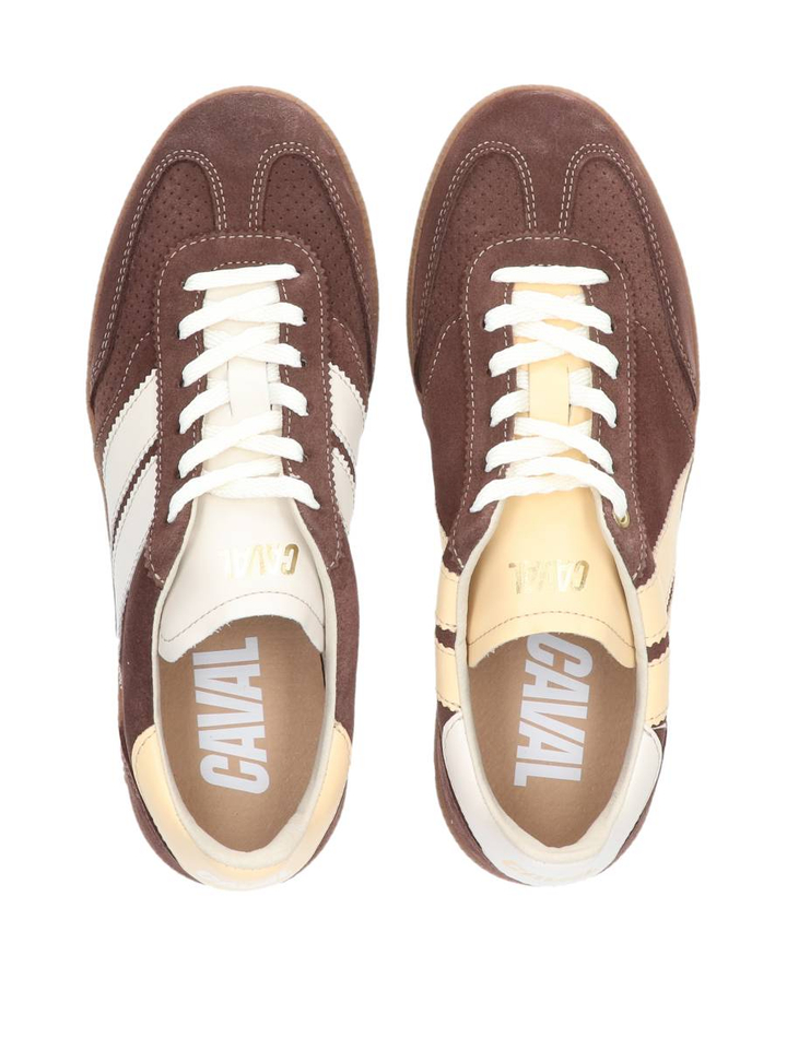 Bruine lage sneakers met beige accent Pulse Caval 