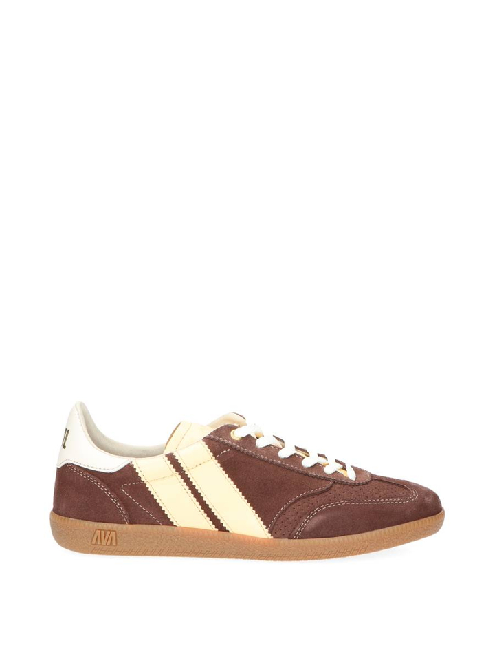 Bruine lage sneakers met beige accent Pulse Caval 