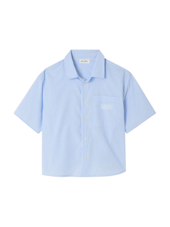 Blauw gestreepte blouse met korte mouwen American Vintage