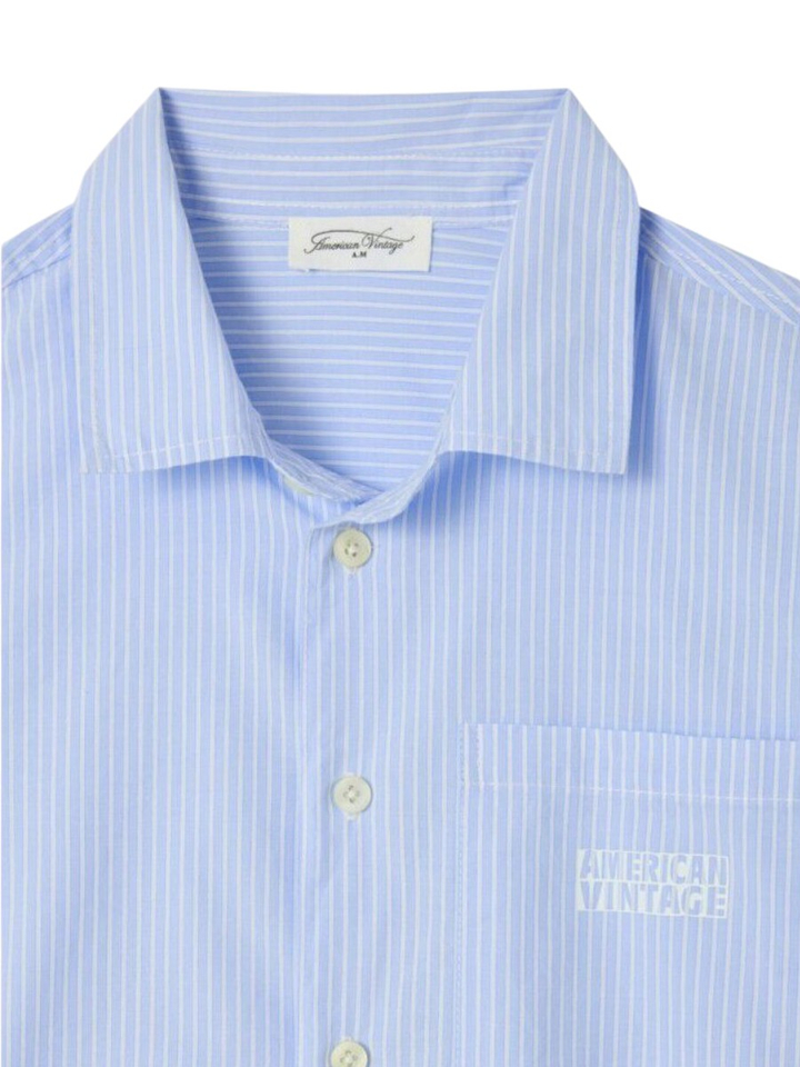 Blauw gestreepte blouse met korte mouwen American Vintage