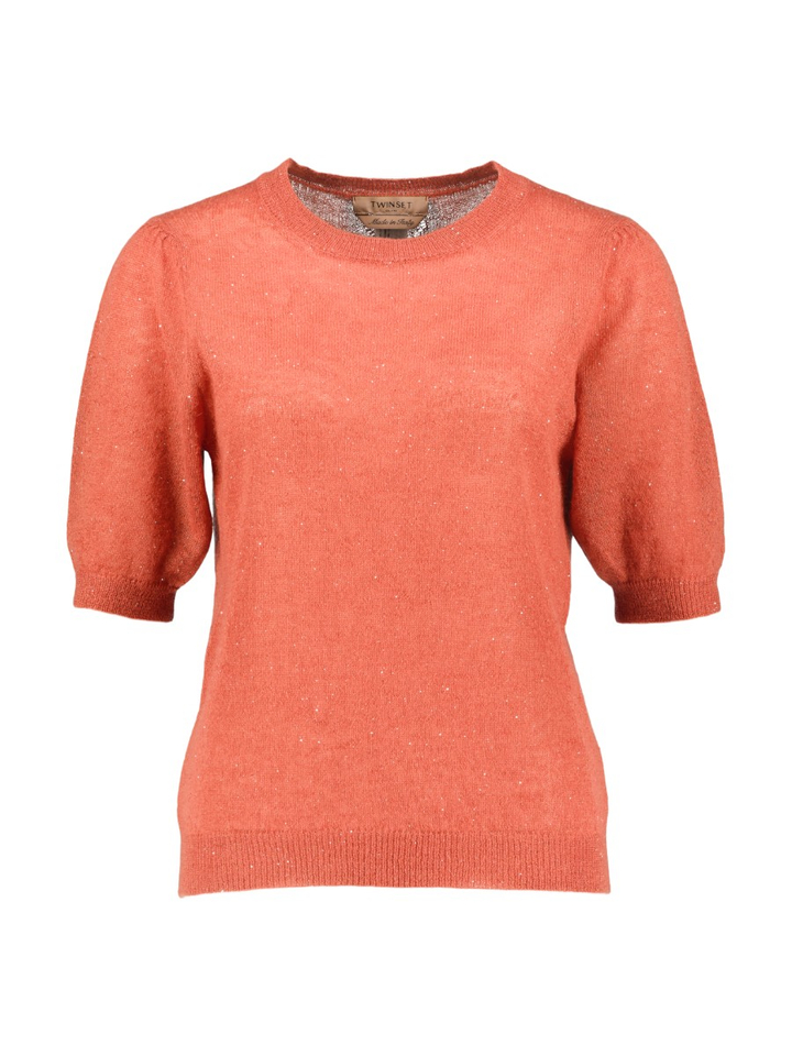 Oranje trui met glitterdetail Twinset Milano 