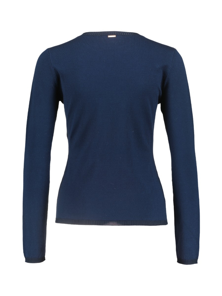 Blauwe pull met ronde hals Twinset