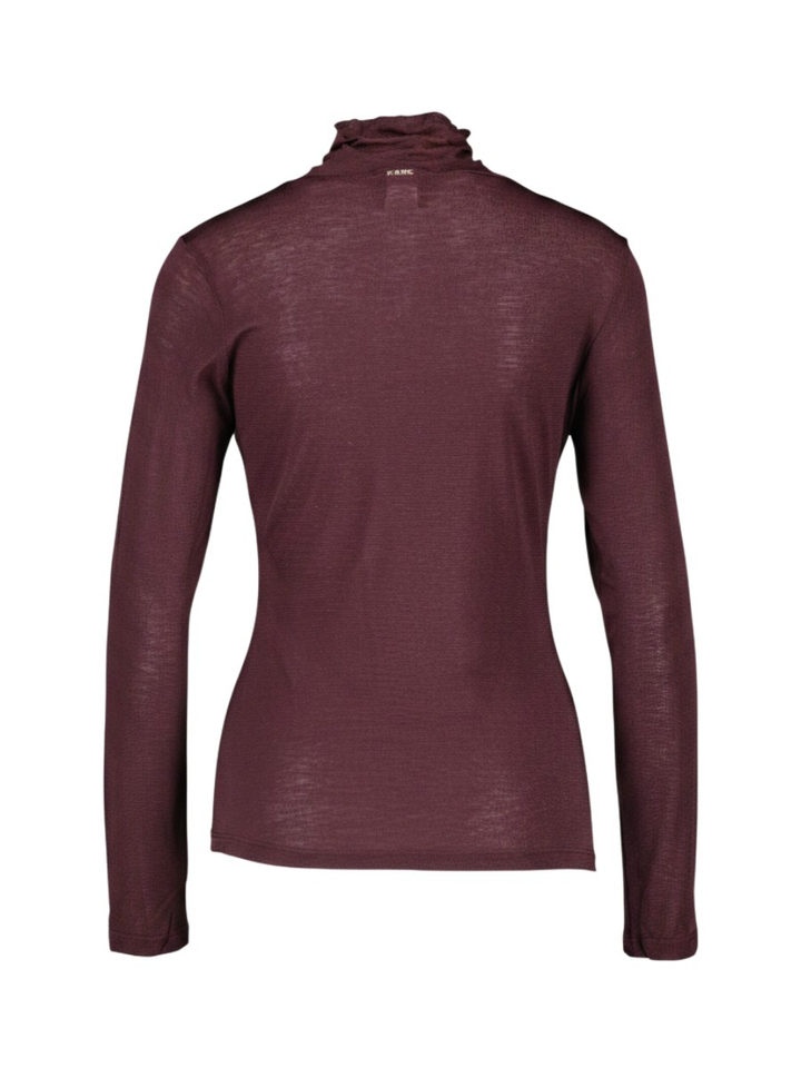 Bordeaux pull met opstaande kraag met detail Twinset