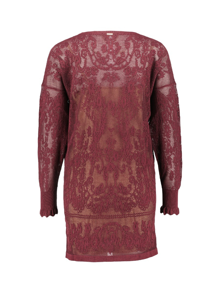 Bordeaux doorzichtige jurk Twinset