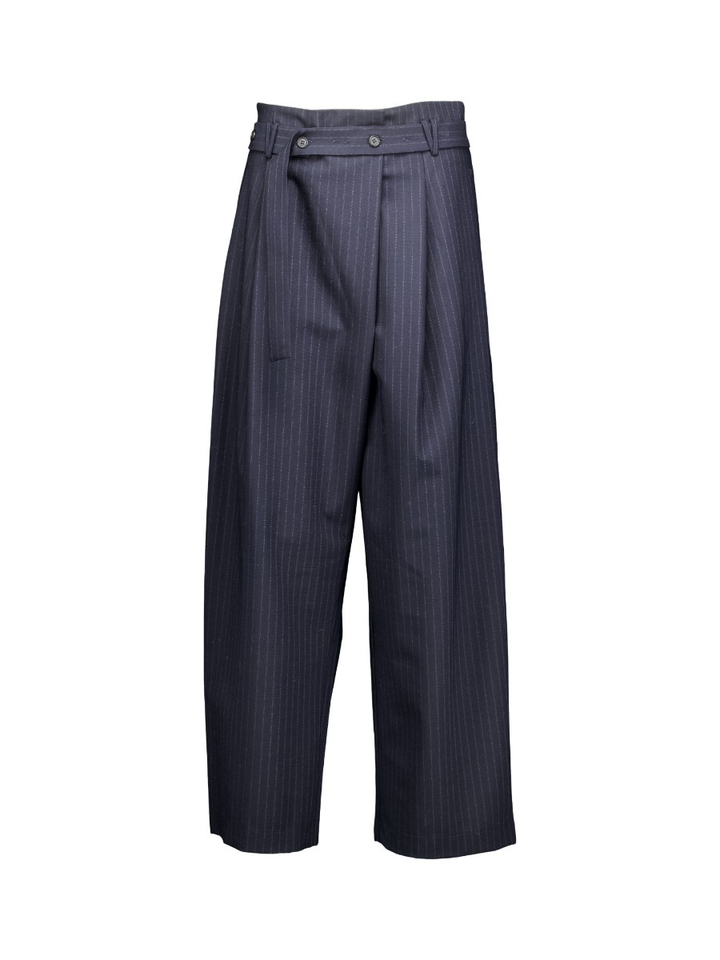 Donkerblauwe gestreepte pantalon Meimeij