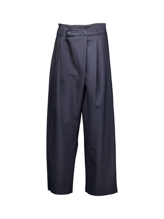 Donkerblauwe gestreepte pantalon Meimeij