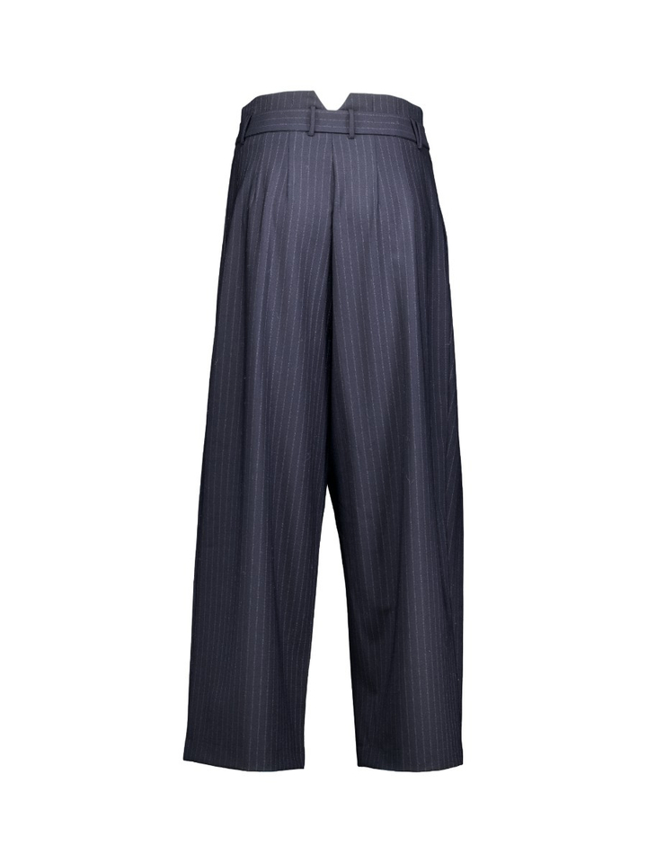 Donkerblauwe gestreepte pantalon Meimeij
