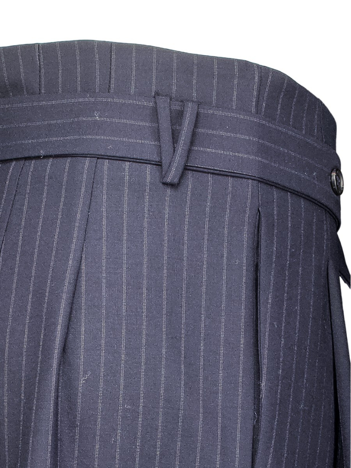 Donkerblauwe gestreepte pantalon Meimeij